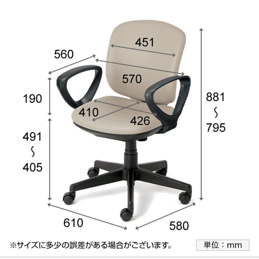 オフィスチェアー PLUS プラス Presea プリセア ブラックシェル ループ肘 ローバック ビニールレザータイプ 曲面背座 PL-KB-K66NL_11