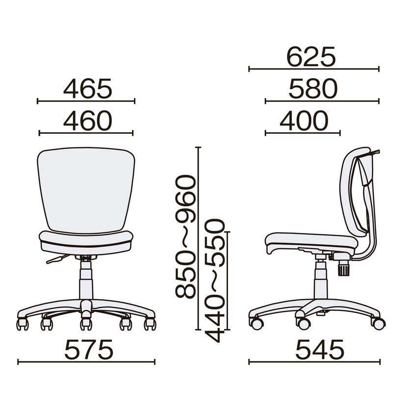 オフィスチェア デスクチェア ワークチェア 事務椅子 PLUS ジーコンセプト・ツーシリーズ ハイバック 肘なし ブラックシェルタイプ 幅575×奥行625mm KC-C65SL｜officecom｜03