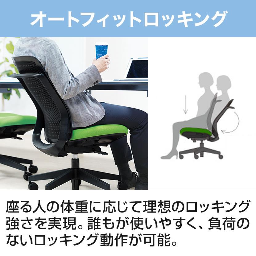 オフィスチェアー Try トライ ホワイトシェル ローバック アジャスト肘 3Dフォルムグラデーションメッシュ 体重感知ロッキング_7