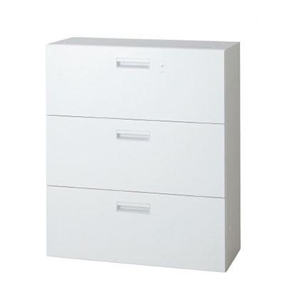 L6-105H-3 | L6 ラテラル保管庫3段 L6-105H-3  ホワイト 幅900×奥行450×高さ1050mm プラス(PLUS) L6 ラテラル保管庫3段 L6-105H-3 W4 ホワイト 幅900×奥行450×高さ