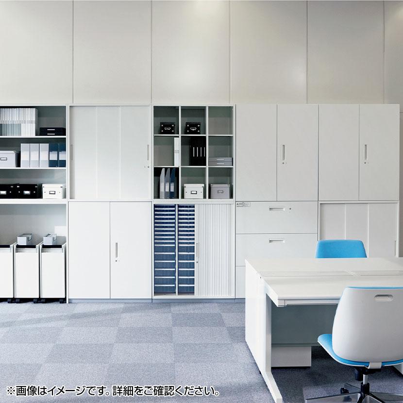 L6-A105A L6 両開き保管庫 上置き・下置き兼用 W4 ホワイト 幅900×奥行400×高さ1050mm プラス(PULS)の画像