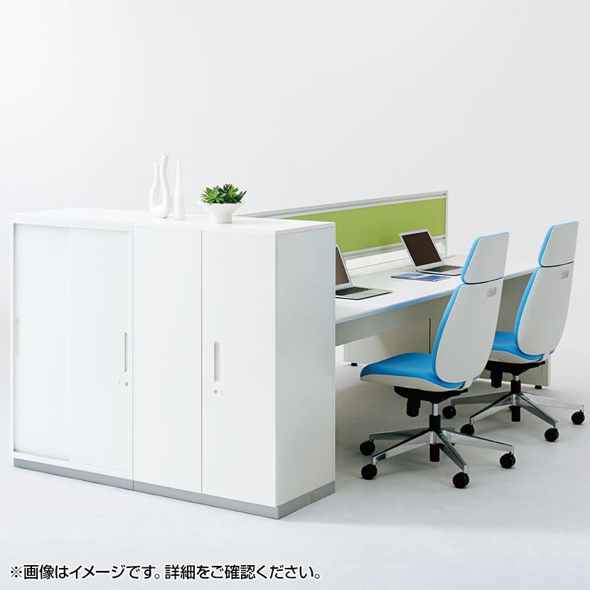 L6-A105A L6 両開き保管庫 上置き・下置き兼用 W4 ホワイト 幅900×奥行400×高さ1050mm プラス(PULS)の画像
