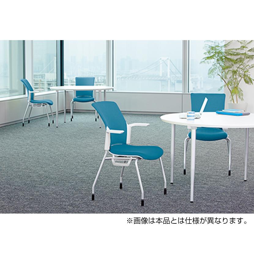 PLUS チェダーCシリーズ 回転脚タイプ 背ヌード 肘なし ホワイトシェル 幅666×奥行634×高さ827mm MC-W55SHL-Nの画像