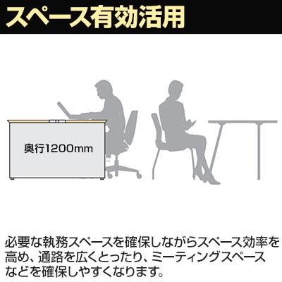 4人用 会議用テーブル ミーティングテーブル STAGEO FREE 両面ベース 幅2000×奥行1200×高さ720mm ST-N206W-B 【要】