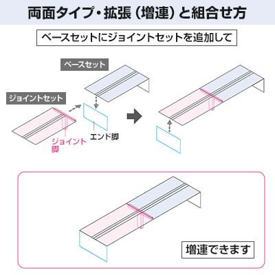 4人用 会議用テーブル ミーティングテーブル STAGEO FREE 両面ベース 幅2000×奥行1200×高さ720mm ST-N206W-B 【要】