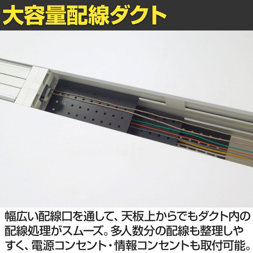 ST-NK187W-B STAGEO FREE 片面ベースタイプ フリーアドレスデスク 天板ミディアムウッド 本体ホワイト 幅1800×奥行700×高さ720mm PLUS(プラス)の画像