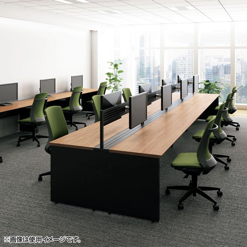 ST-NK187W-B STAGEO FREE 片面ベースタイプ フリーアドレスデスク 天板ミディアムウッド 本体ホワイト 幅1800×奥行700×高さ720mm PLUS(プラス)の画像