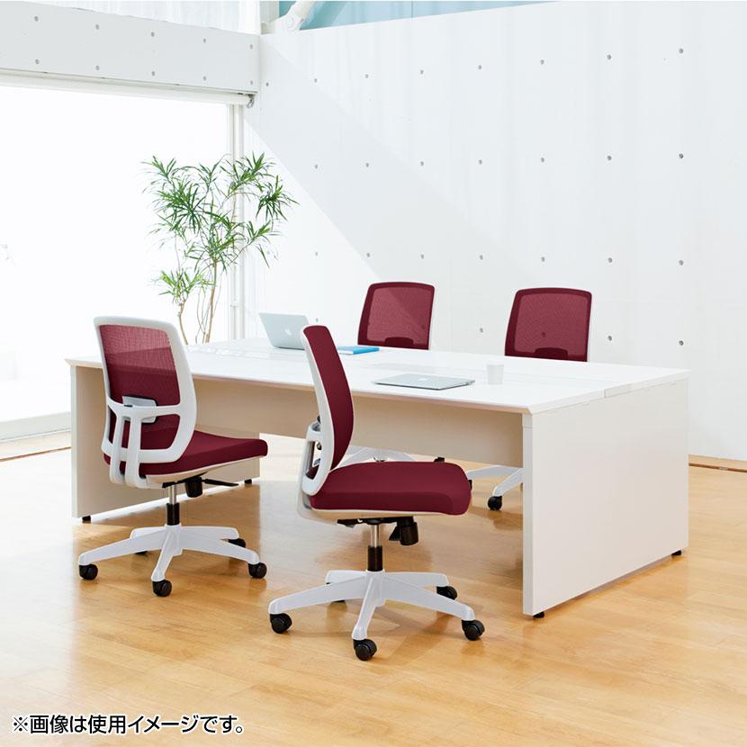 ST-NK187W-B STAGEO FREE 片面ベースタイプ フリーアドレスデスク 天板ミディアムウッド 本体ホワイト 幅1800×奥行700×高さ720mm PLUS(プラス)の画像