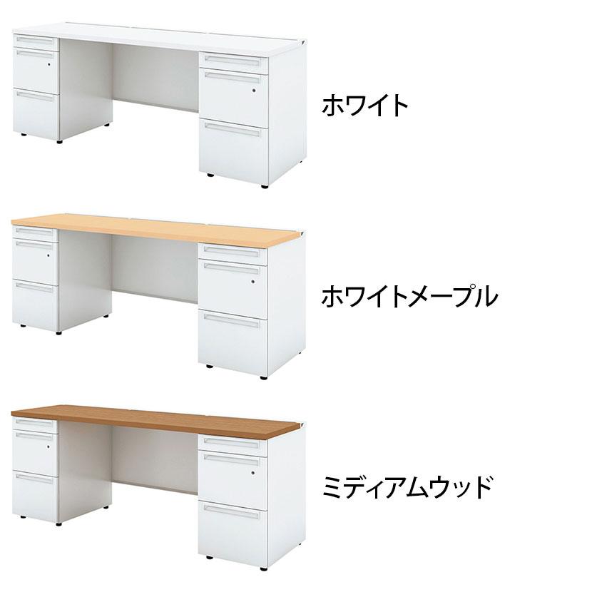 UR-186WA-33 US-W スチールデスク 両袖机 オフィスデスク 引き出し 本体ホワイト 標準収納タイプ 鍵付き 幅1800×奥行600×高さ720mm プラス(PLUS)_2