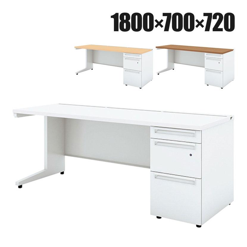 PLUS（プラス） UR-187WDL-3 US-W スチールデスク 片袖机 オフィス 