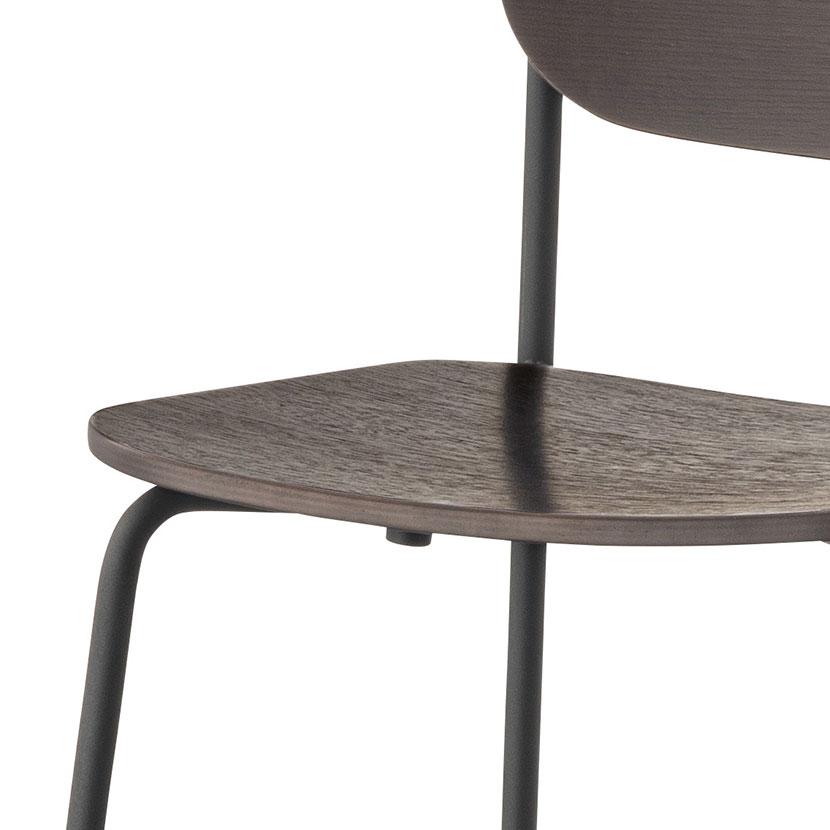 Poplar ポプラ ミーティングチェア ダイニングチェア カフェ風 サテンブラック脚 MTB スタッキング可能_3