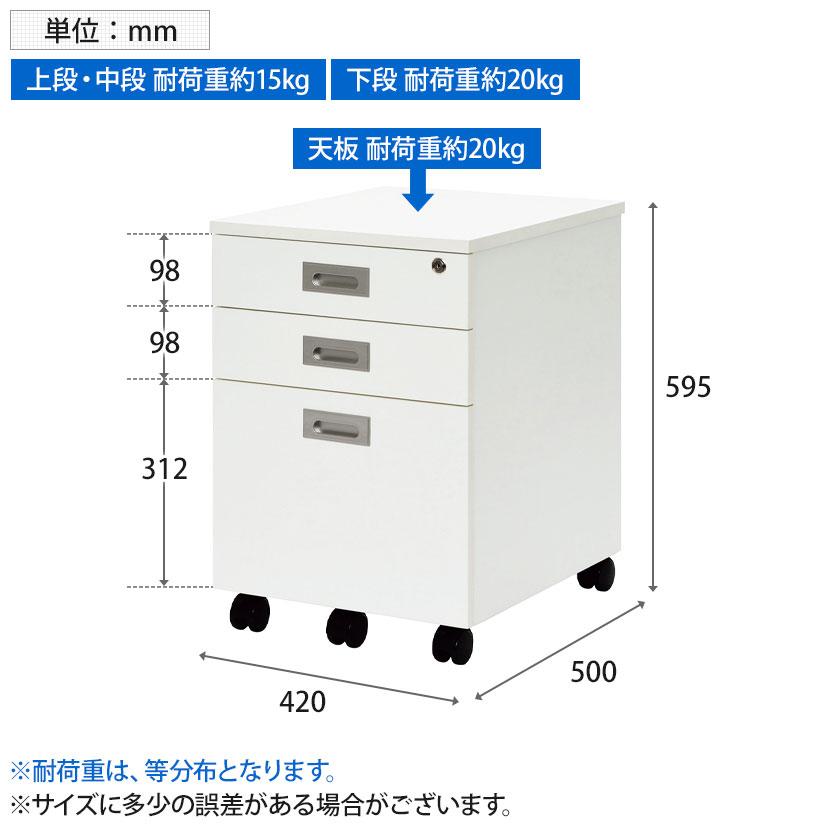 ノルム 3段ワゴンロー2 幅420×奥行500×高さ595mm | アール・エフ・ヤマカワ | 04