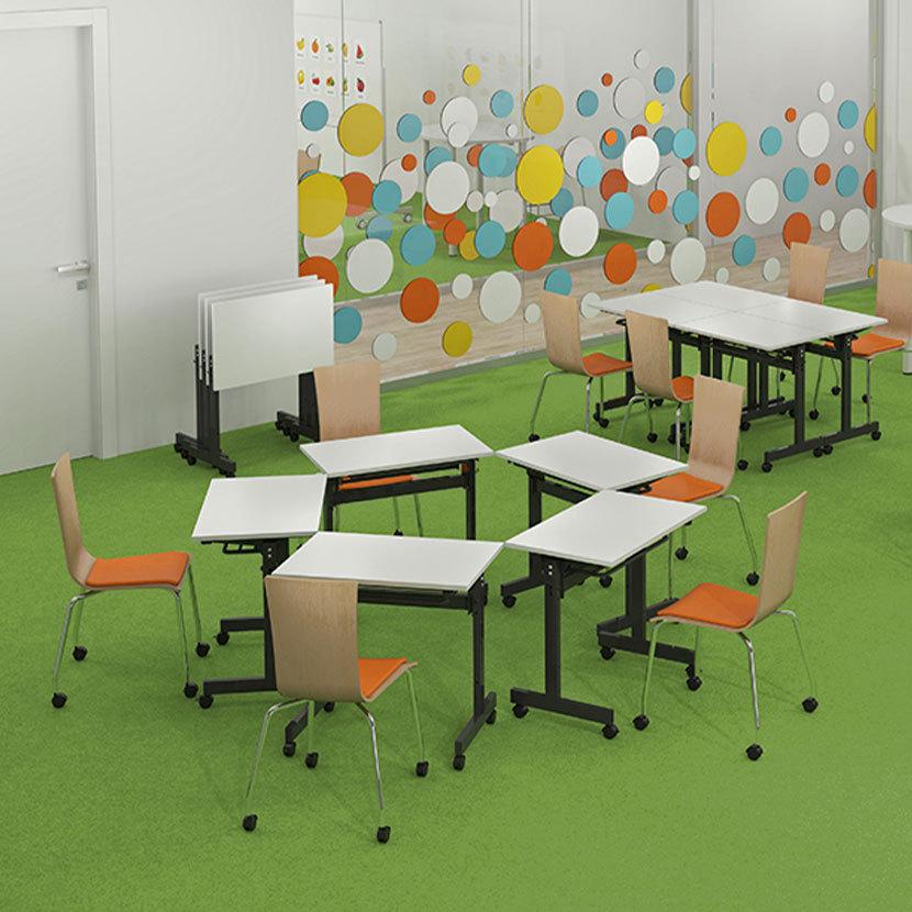 4脚セット プライウッドキャスターチェア パッド付 幅455×奥行605×高さ797mm | アール・エフ・ヤマカワ | 02