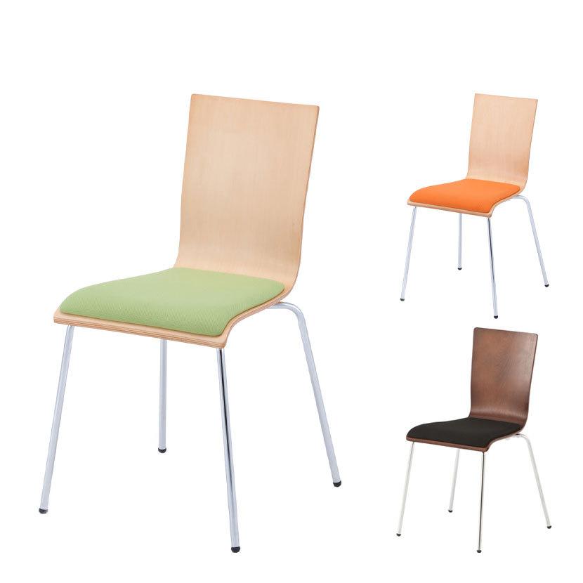 4脚セット プライウッドチェア パッド付き 幅498×奥行525×高さ820mm | アール・エフ・ヤマカワ