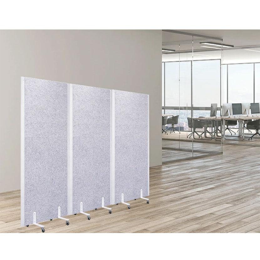 ブラック:2026年1月中旬入荷予定 REMUTE リミュート 吸音パーティション キャスター付き 幅920×奥行420×高さ1910mm | 0000 | 02