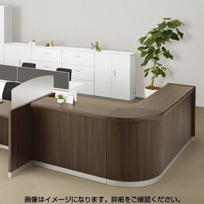 ハイカウンターPX 受付 Uタイプ(ホワイト×木目天板)収納 鍵付/幅1500×奥行470×高さ952mm 国産 【施工】 /SE-PXH-15UBW