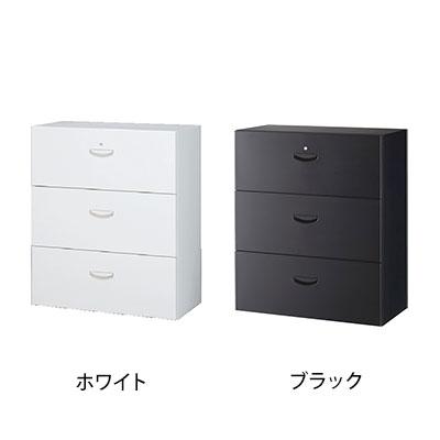 クウォール スチール製 3段キャビネット 書庫 収納 高さ1050mm RW45-310D RK45-310D 国産 完成品の画像