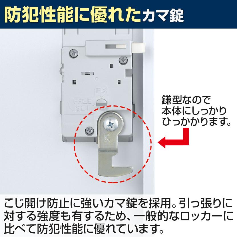 ホワイト:5月21日入荷予定 8人用 2列4段 スチールロッカー ダイヤル錠 幅900×奥行515×高さ1790mm SLDW-8W-D SLDK-8W-D 国産 完成品の画像