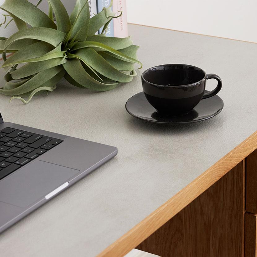 パソコンデスク ラグナー 引き出し付き 収納 机 天然木 木製 メラミン