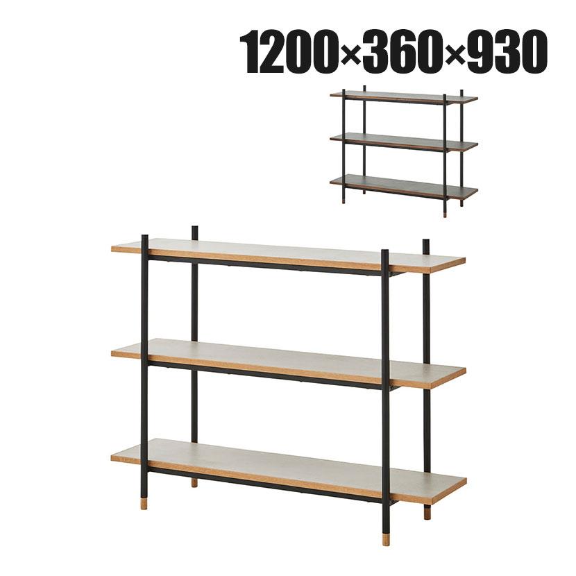 オープンラック ラグナー 収納 3段 メラミン 木製 スチールラック