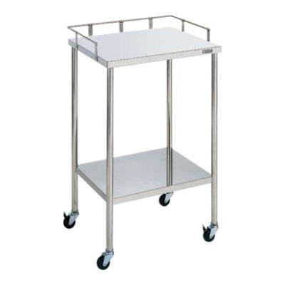 サカエ ステンレスCSワゴン 3方こぼれ止め付き SUS304 棚板2段 耐荷重25kg/段 幅485×奥行315×高さ810mm CSS-3ASU | 