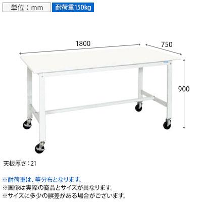 抗菌加工 サカエ 軽量作業台KHタイプ 移動式抗菌・抗ウイルス天板仕様 KH-69VPWYSE 幅1800×奥行750×高さ900mm SIAAの画像