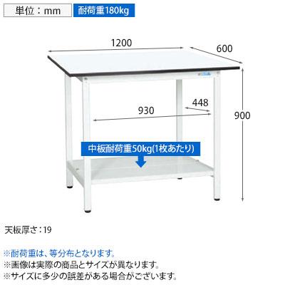 抗菌加工 サカエ 軽量立作業台KADタイプ KAD-126TMW 幅1200×奥行600×高さ900mm SIAAの画像