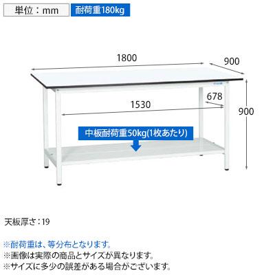 抗菌加工 サカエ 軽量立作業台KADタイプ KAD-189TMW 幅1800×奥行900×高さ900mm SIAA_7