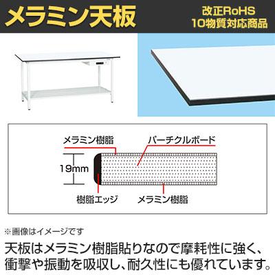 抗菌加工 サカエ 軽量立作業台KADタイプ キャビネット付き・中板付き KAD-187ATMW 幅1800×奥行750×高さ900mm SIAAの画像