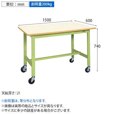抗菌加工 サカエ 軽量作業台KSタイプ 移動式・直進安定金具無し KS-156PURIG 幅1500×奥行600×高さ740mm SIAA_7