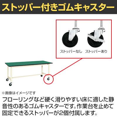 抗菌加工 サカエ 軽量作業台KSタイプ 移動式・直進安定金具無し KS-156FEURI 幅1500×奥行600×高さ740mm SIAAの画像
