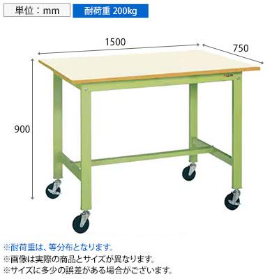 サカエ 軽量作業台KHタイプ 移動式 直進安定金具無し 幅1500×奥行750×高さ900mm KH-59IGUBの画像
