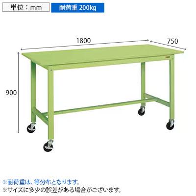 サカエ 軽量作業台 移動式 幅1800×奥行750×高さ900mm KH-69SB_1
