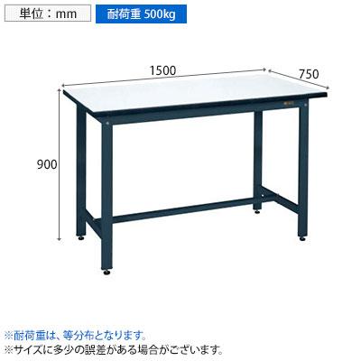 サカエ 実験用中量作業台 メラミン天板 幅1500×奥行750×高さ900mm CDM-1575Dの画像