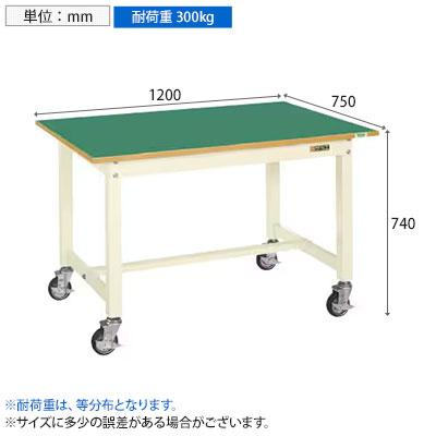 サカエ 中量作業台CBタイプ 移動式 幅1200×奥行750×高さ740mm CB-127FENI_1