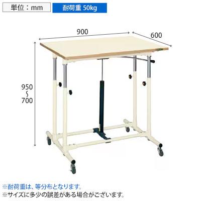 サカエ 軽量セルワーク作業台 移動式 ガスバネ式 幅900×奥行600×高さ700〜950mm CLG-9060WPI_1