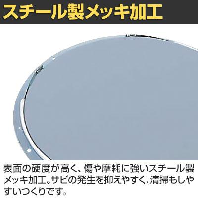 サカエ クルクル回転盤 メッキ バンド式ハンドストッパー付き 幅440×奥行625×高さ14mm KHM-410の画像