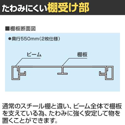 サカエ サカエラック高さ調整タイプ 100kg/段 4段タイプ 幅1800×奥行550×高さ1200〜1300mm TSTN2-1812W