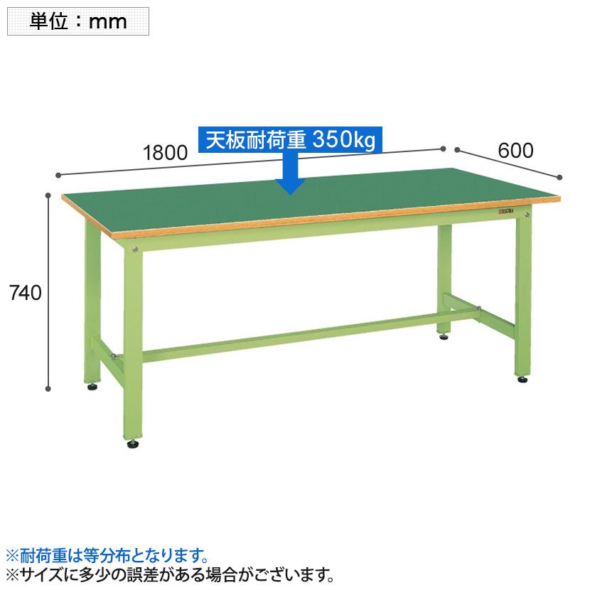 サカエ 軽量作業台 作業机 KKタイプ KK-67FN 幅1800×奥行450×高さ740mm_4
