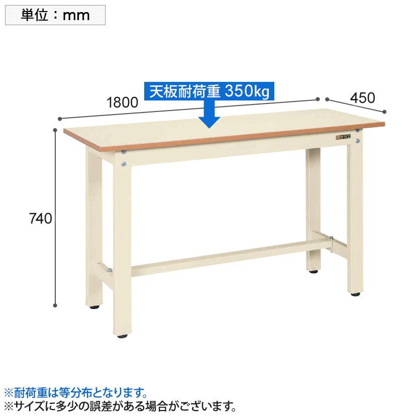 サカエ 軽量作業台 作業机 KKタイプ KK-67NI 幅1800×奥行450×高さ740mmの画像