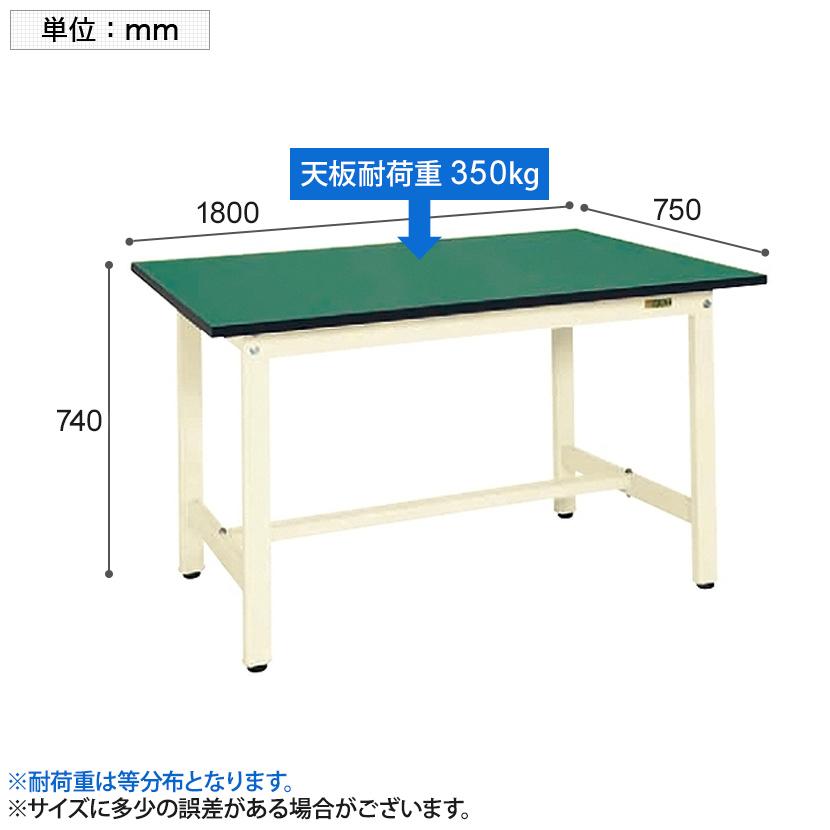 【驚きの値段】 サカエ 軽量作業台 作業机 KKタイプ RoHS10指令対応 KK-70FE グリーン アイボリー 幅1800×奥行900×高さ740mm