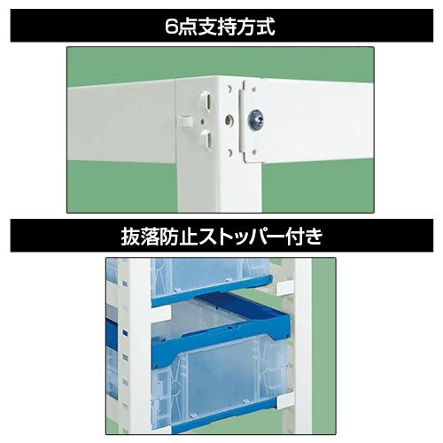 追加/増設用 サカエ マルチプルラック コンテナ収納タイプ(増設) 5段大コンテナ(50BTM) 5個セット 耐荷重30kg 幅430(間口)×奥行570×高さ1950mm MR50BLR_3
