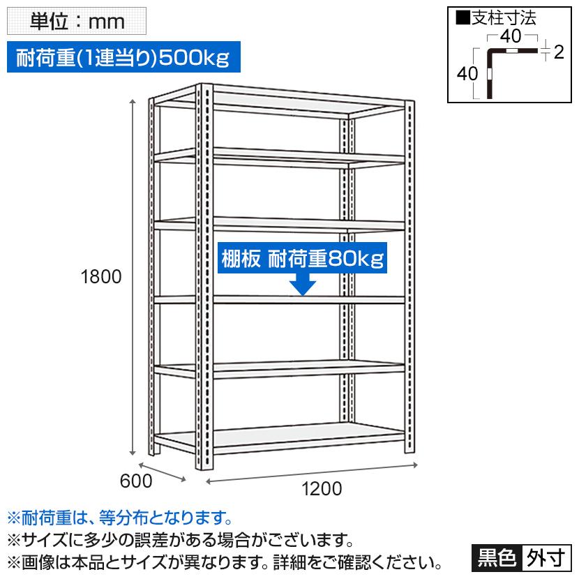 サカエ ショップラック 6段 業務用棚 店舗什器 幅1200×奥行600×高さ