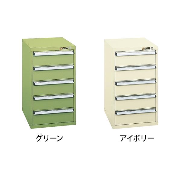 サカエ パーツキャビネット スモールキャビネット 軽量キャビネット 5段 均等耐荷重20kg 卓上型 鍵付き 幅390×奥行400×高さ660mm SL-65の画像