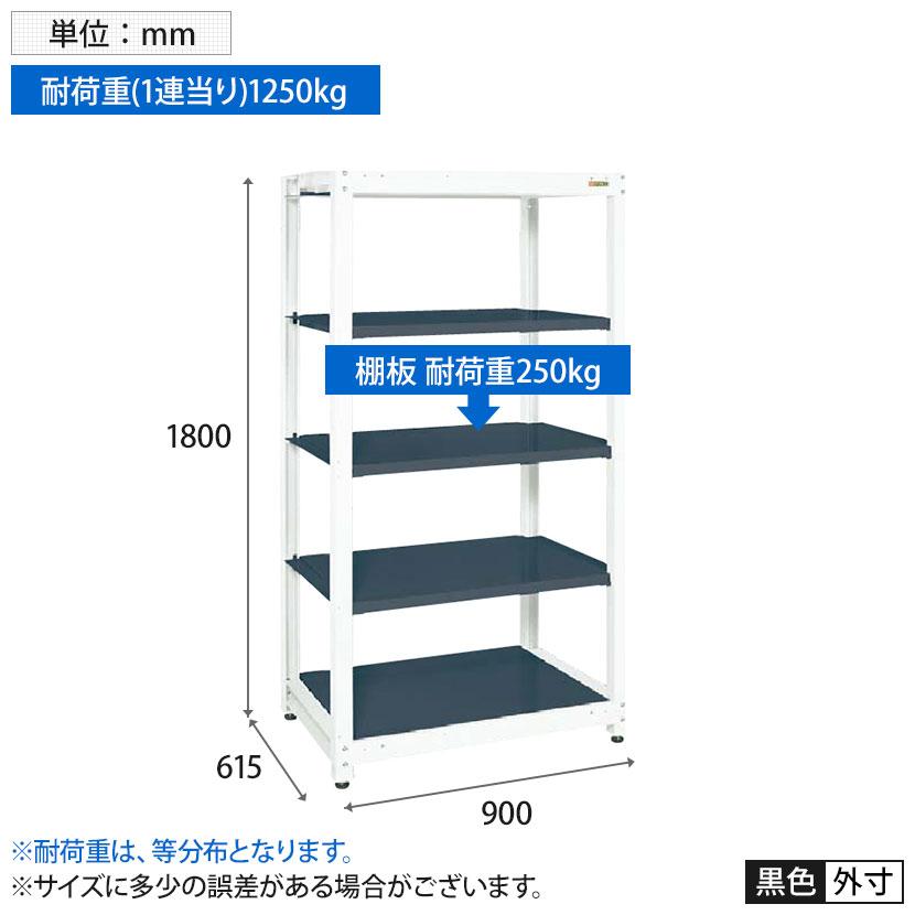 スチールラック 収納 業務用(ツートン) SLN-9055 幅900×奥行615×高さ1800mm 色管理可能_8