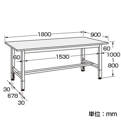 サカエ 軽量作業台 高さ調整可能 パールホワイト 幅1800 奥行900 高さ800 1000mm 耐荷重0kg ワークテーブル Ske Tkk81lw オフィス家具通販のオフィスコム 通販 Paypayモール