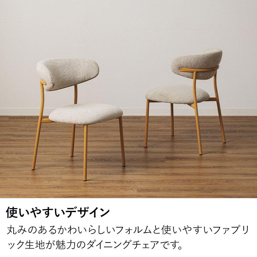 2脚セット ダイニングチェア ファブリック LENAS レナス スチール脚