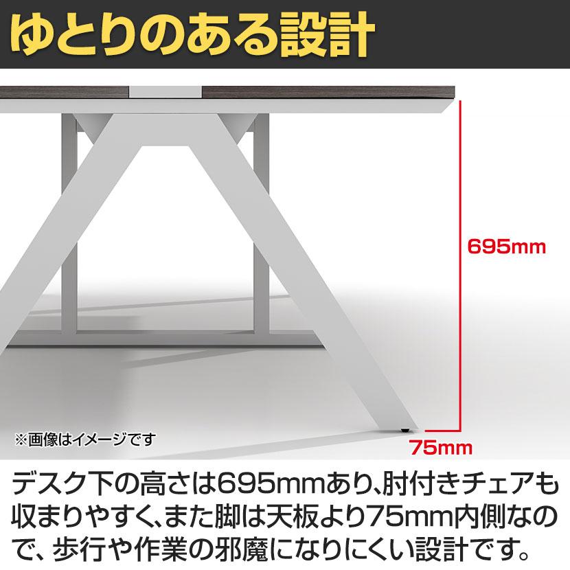 法人様限定 LASHデスク ラッシュホールレッグ フリーアドレスデスク 両面4連タイプ 配線ダクト付き 幅4000×奥行1200×高さ720mm_8