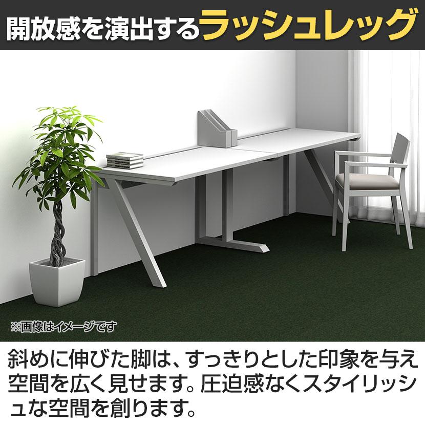 法人様限定 LASHデスク ラッシュハーフレッグ フリーアドレスデスク片面3連タイプ 配線ダクト付き 幅3600×奥行600×高さ720mmの画像