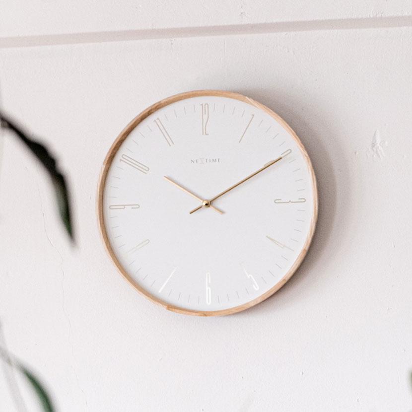掛け時計 JAPANDI 秒針なし 静か 壁掛け 時計 木製 ゴールド スイープ
